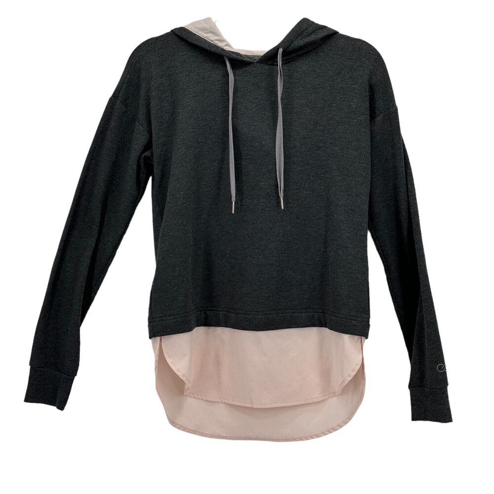 Calia Drop Tail Hoodie Modal Pink Gray Women's Athletic Sweatshirt Hoodie SZ XS